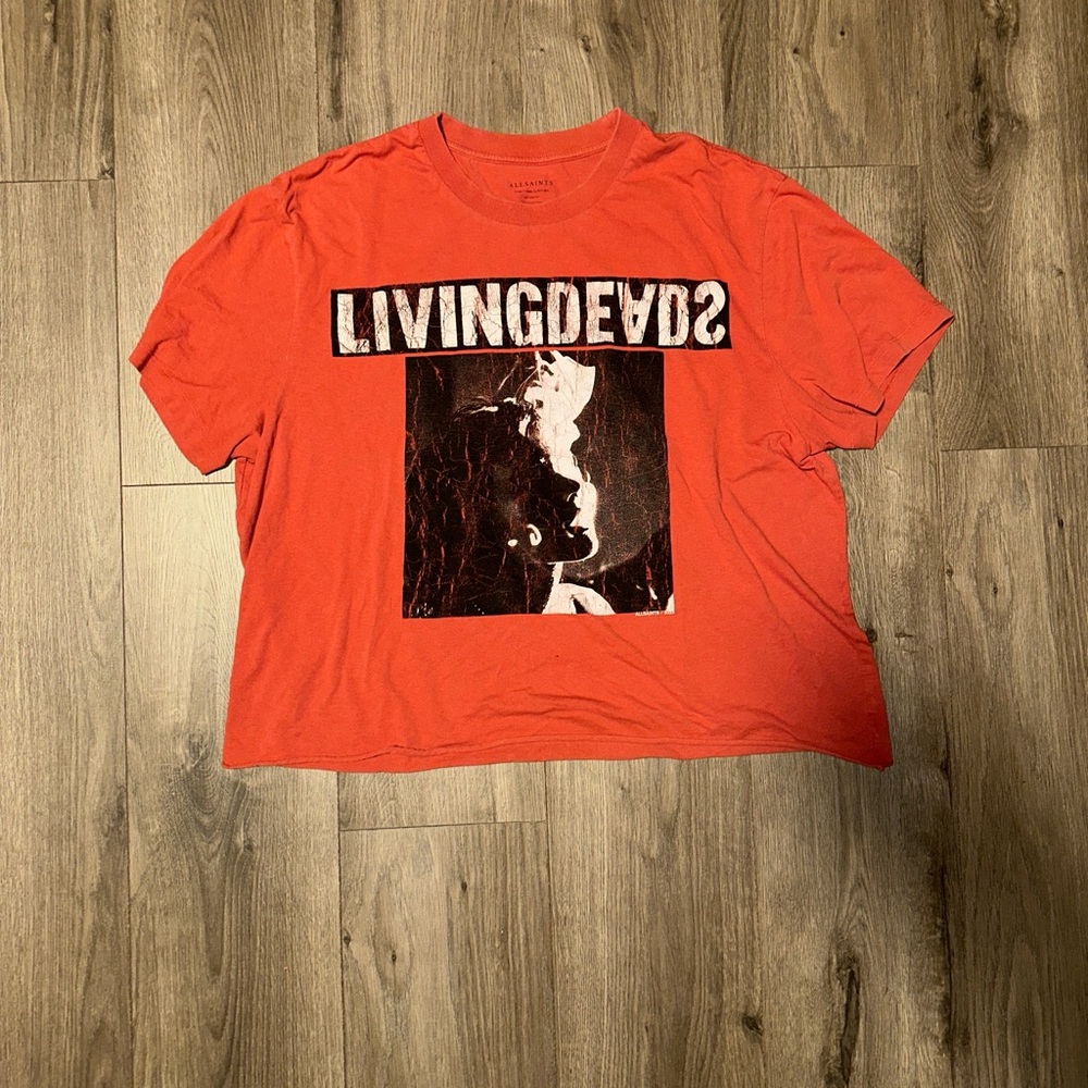 All Saints Red Graphic Tee